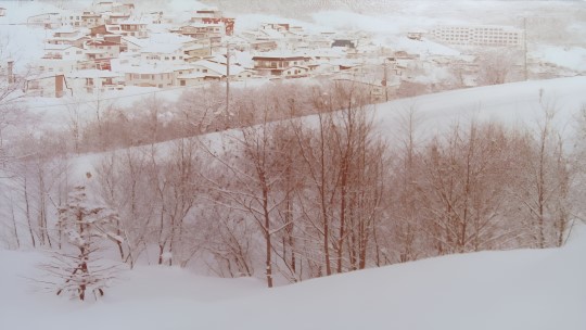北海道札幌郊區村落雪景