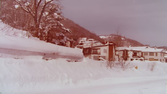 北海道札幌郊區村落雪景