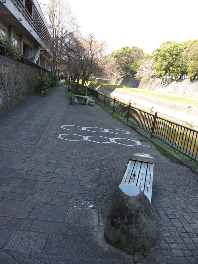 熊本市坪井川．坪井川遊步道出口
