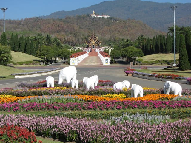 泰國清邁市 拉查帕皇家花園 (Royal Park Rajapruek) 的皇家樓閣 (Royal Pavillion)