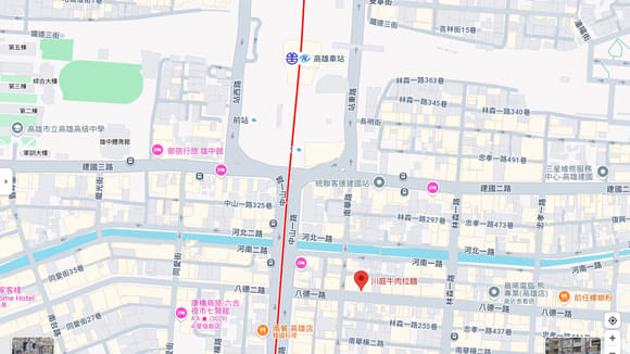 高雄市八德一路「川庭牛肉拉麵」地圖