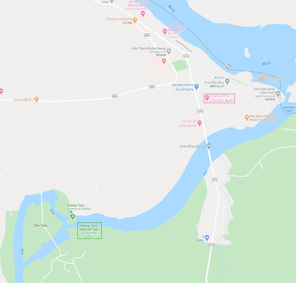 Khong Chiam Kaeng Tana National Park 國家公園地圖